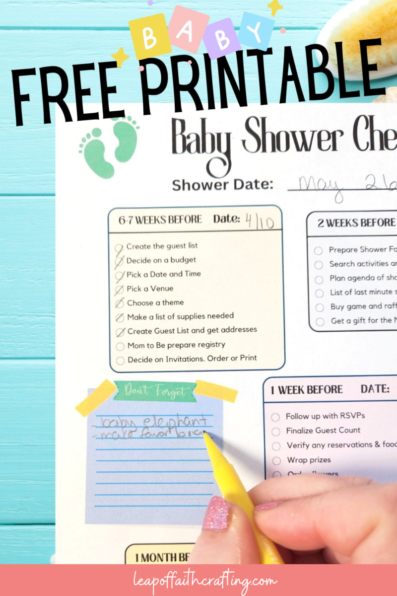 baby shower checklists printable
