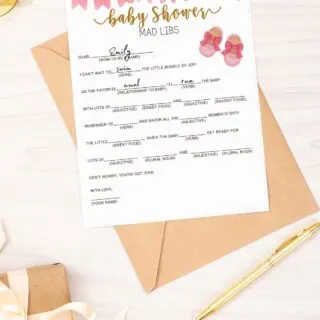 baby shower mad libs