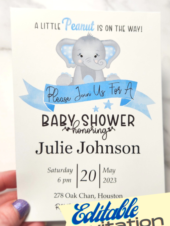 elephant shower invitation template
