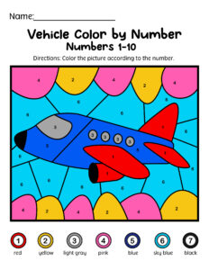 airplane color by number