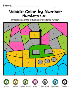 boat color by number