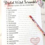 bridal word scramble printable