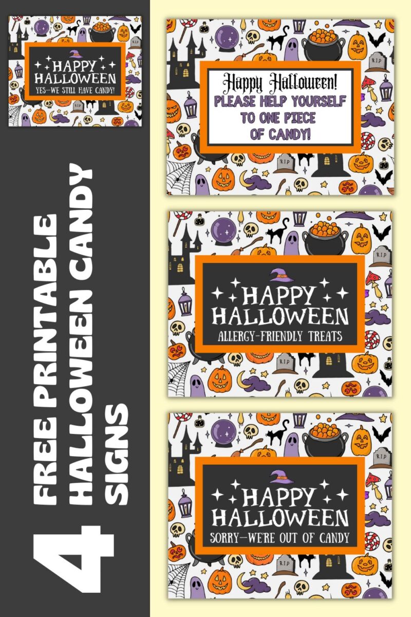 halloween candy sign free printables