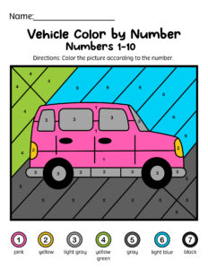 vehicle color by number free