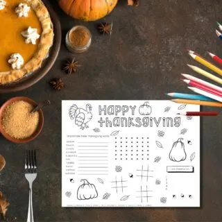 thanksgiving activity placemat printable