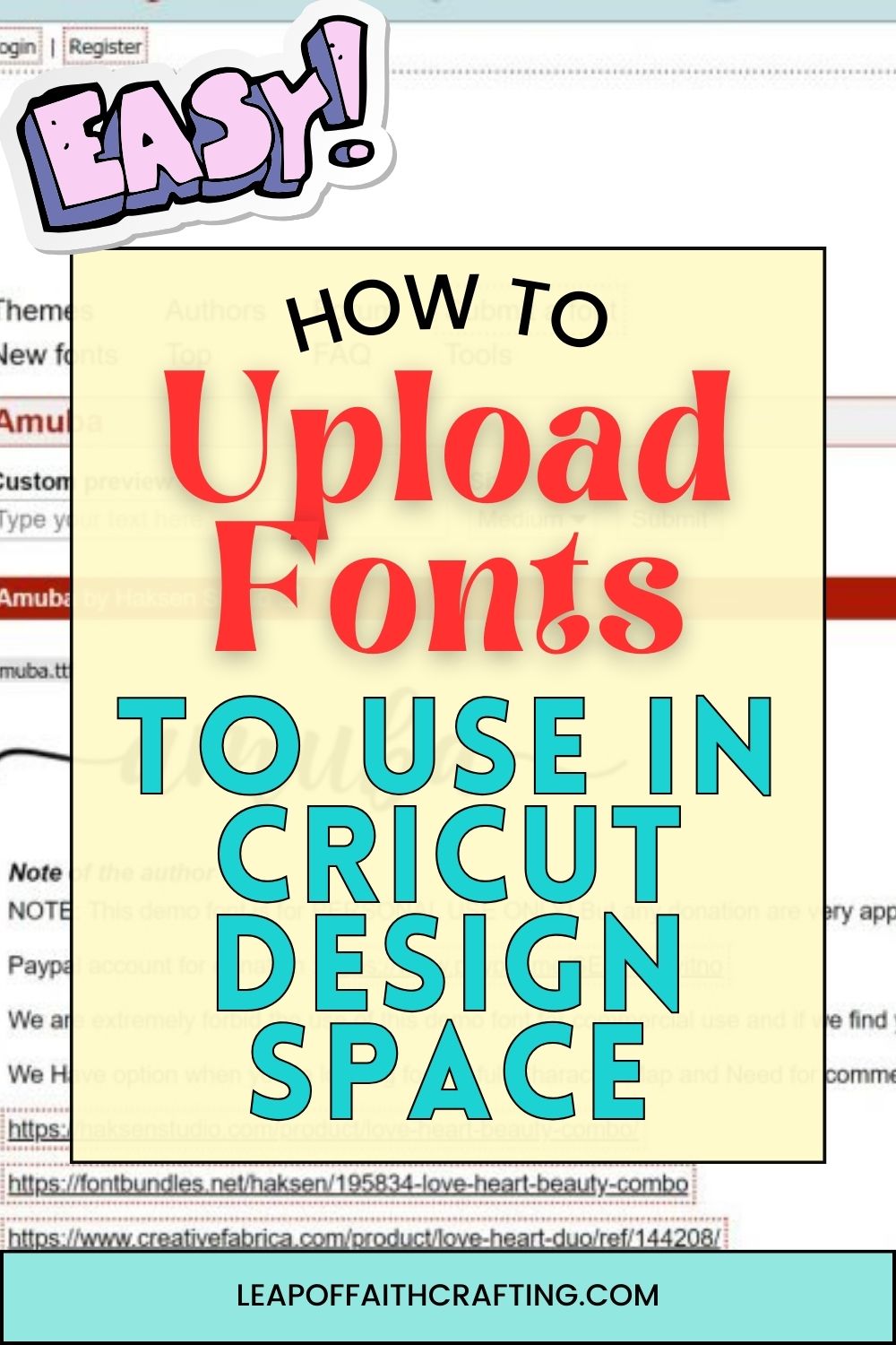 upload fonts to cricut easy