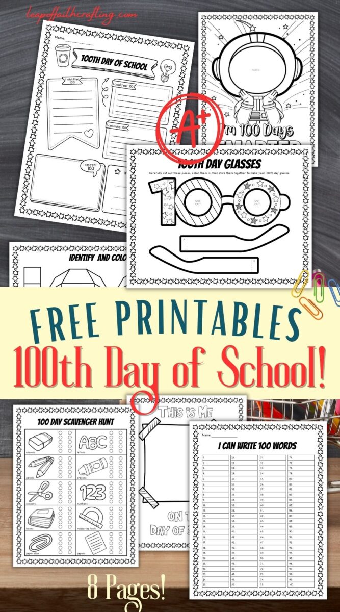 th day of school printables free