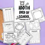 100th day of school printable activities free